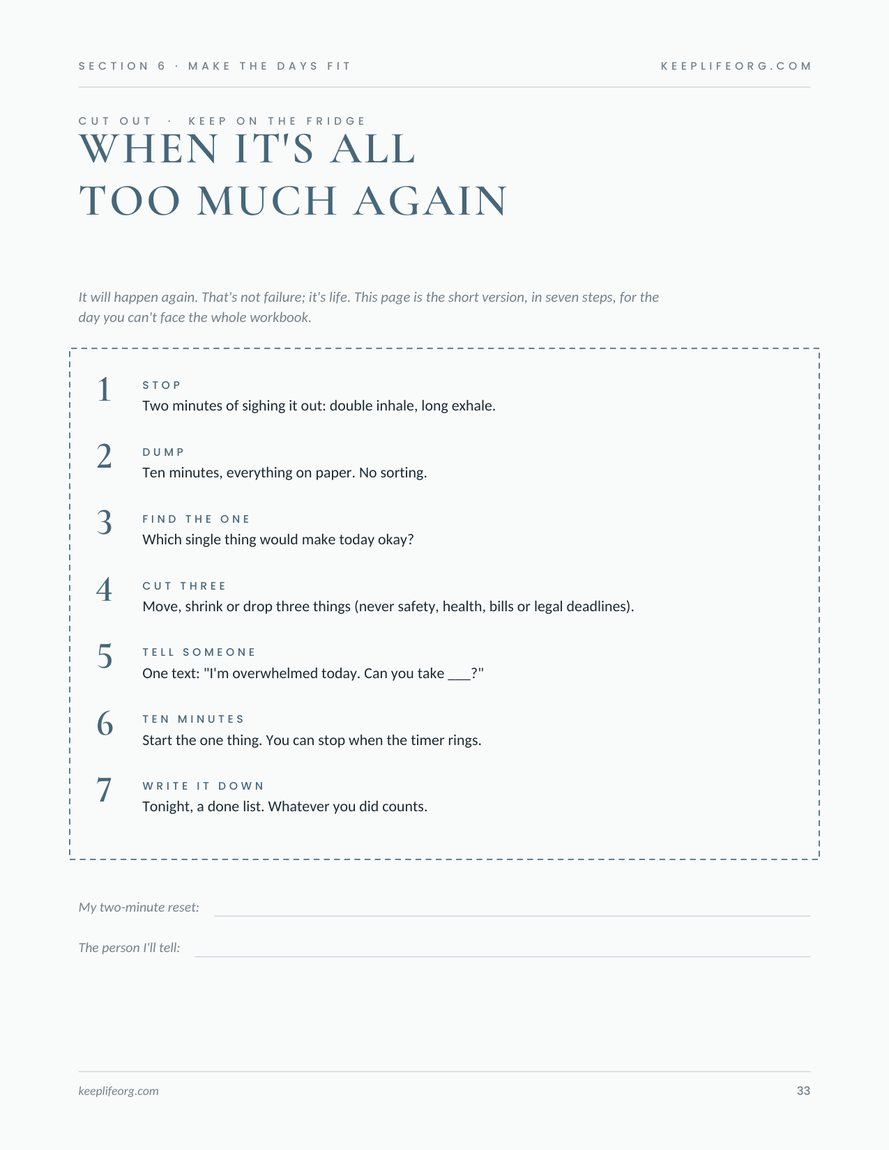 A one-page, seven-step plan for bad days