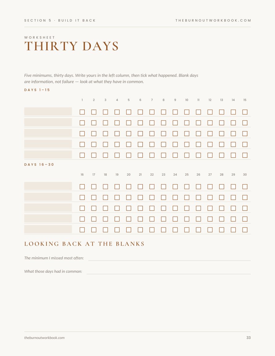 Thirty-day tracker
